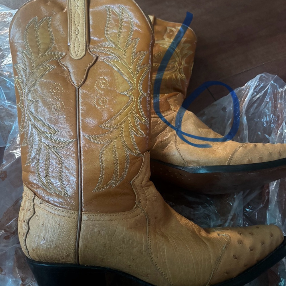 Tan Leather Cowboy Boots